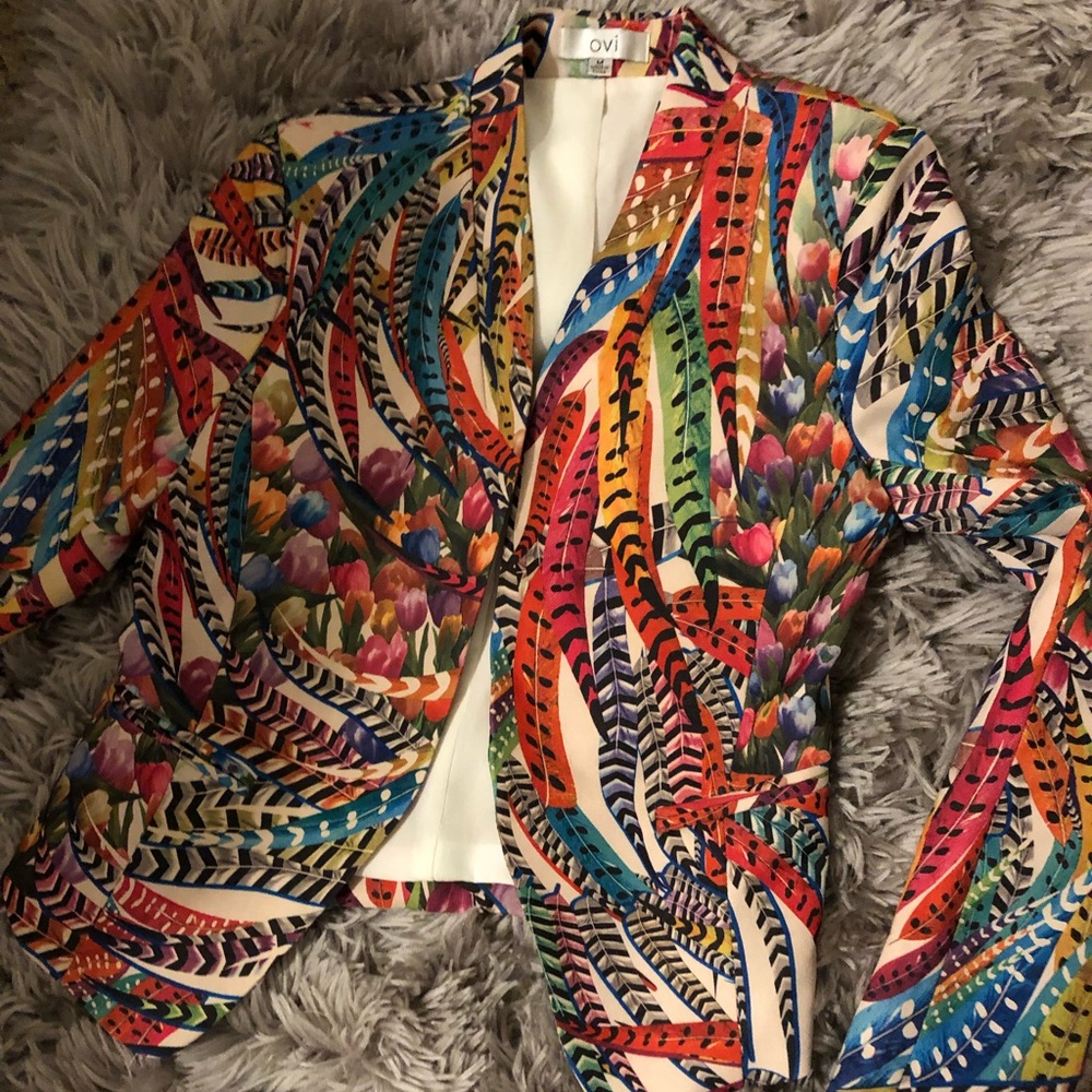 Feather Printed Blazer